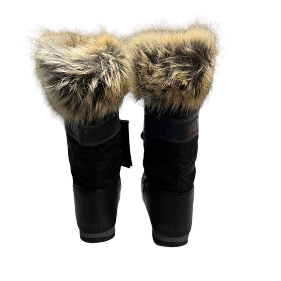 MOON BOOT Monaco WP 2 Faux Fur Collar Tall Boot in Black Women’s Size 5.5 - Picture 3 of 14